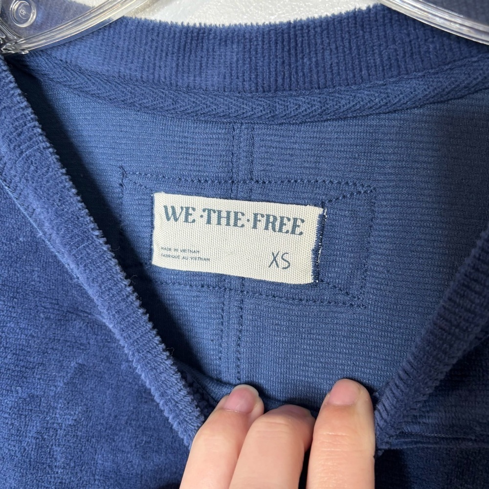 Free People We The Free Preston Velour Pullover XS Blue - Picture 5 of 7